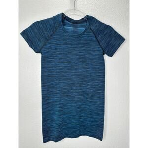 Lululemon Blue & Black Stripe Swiftly Tech Short Sleeve Tee
